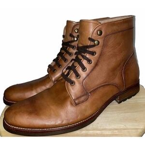 Warfield & Grand Ankle Boots Mens 10 Cognac Brown Leather Lace Up Chukka Ruckson